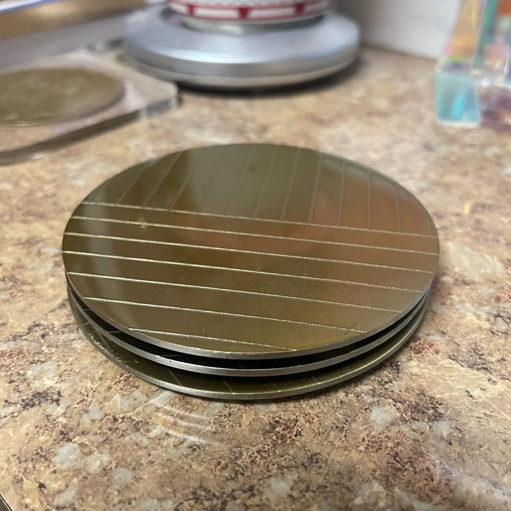 West Elm Linear Brass Coasters Set